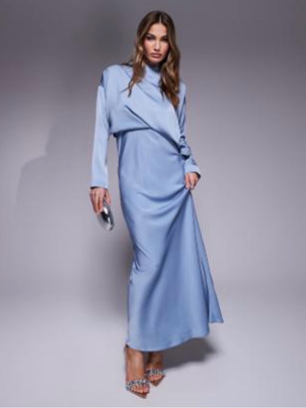 ASOS Blue Satin Maxi Dress